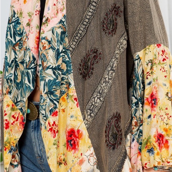 #140 🌸CLOSEOUT FIrM🌸New! Boho Gorgeous patchwork Embroidery Duster Kimono - Picture 5 of 5